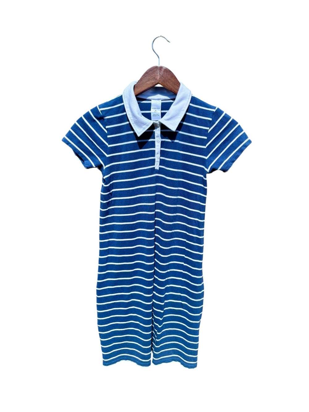 Nordstrom Girls Blue and White Striped Polo Dress XL 14/16
